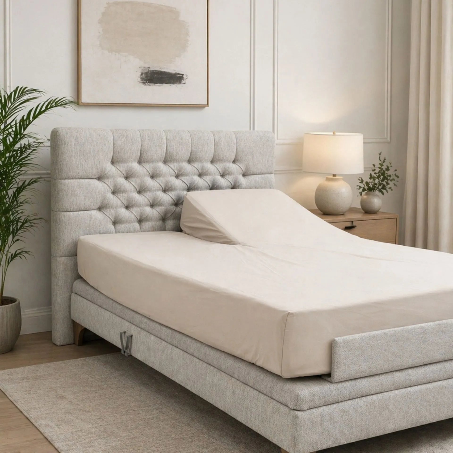 Pack literie 2 têtes – Draps housses percale & protège-matelas imperméable